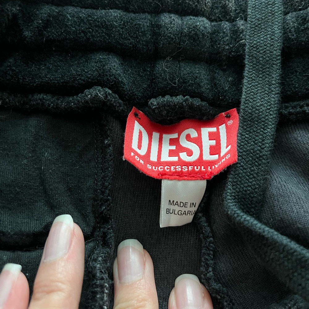 Diesel Black Velour sweatpants P-Zampband - Picture 7 of 8